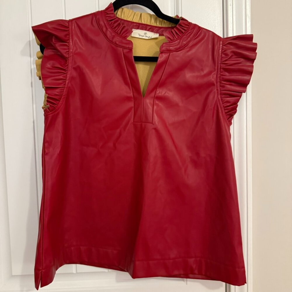 Burgandy yiayia ponytail top